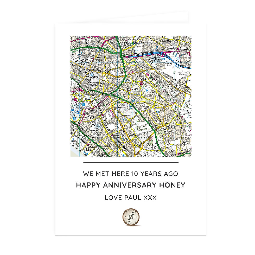 Personalised Present Day Map Card