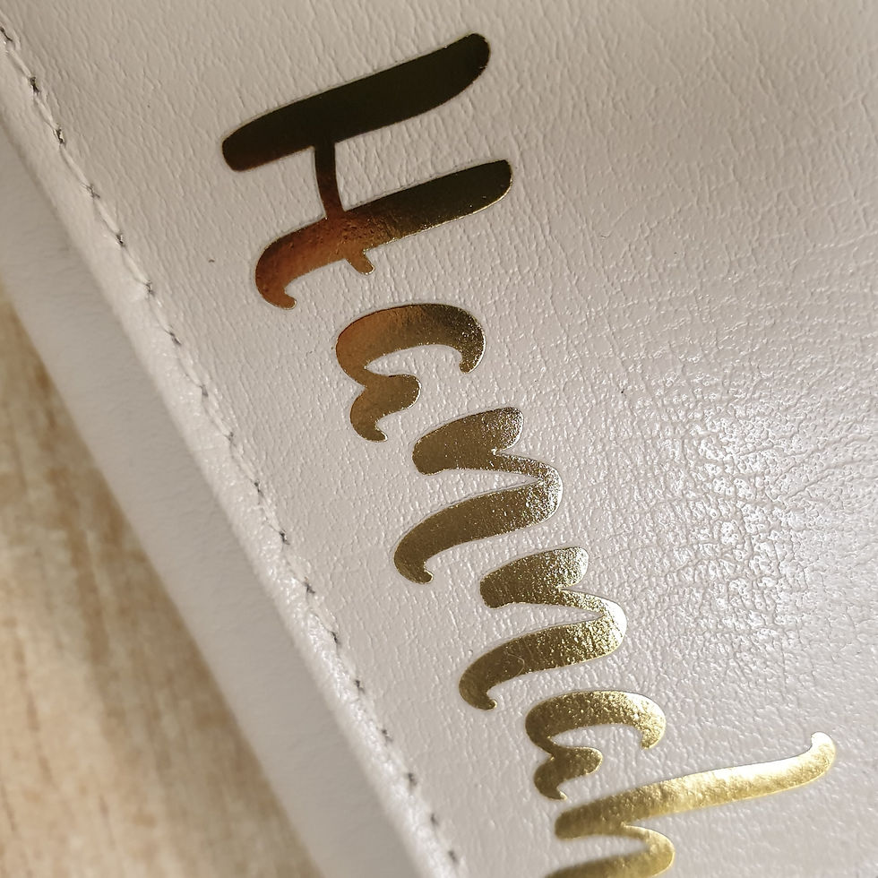 Personalised Gold Name Cream Purse