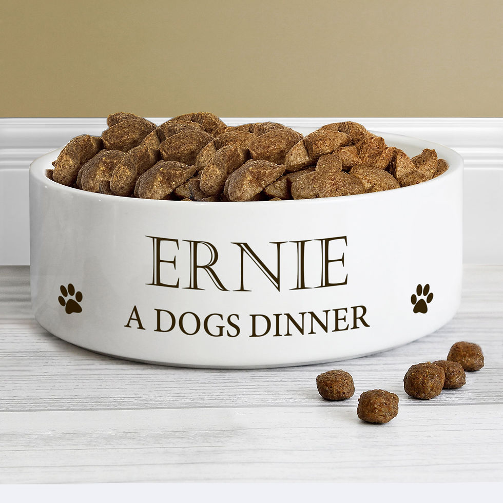 Thumbnail: Personalised Paws 14cm Medium White Pet Bowl