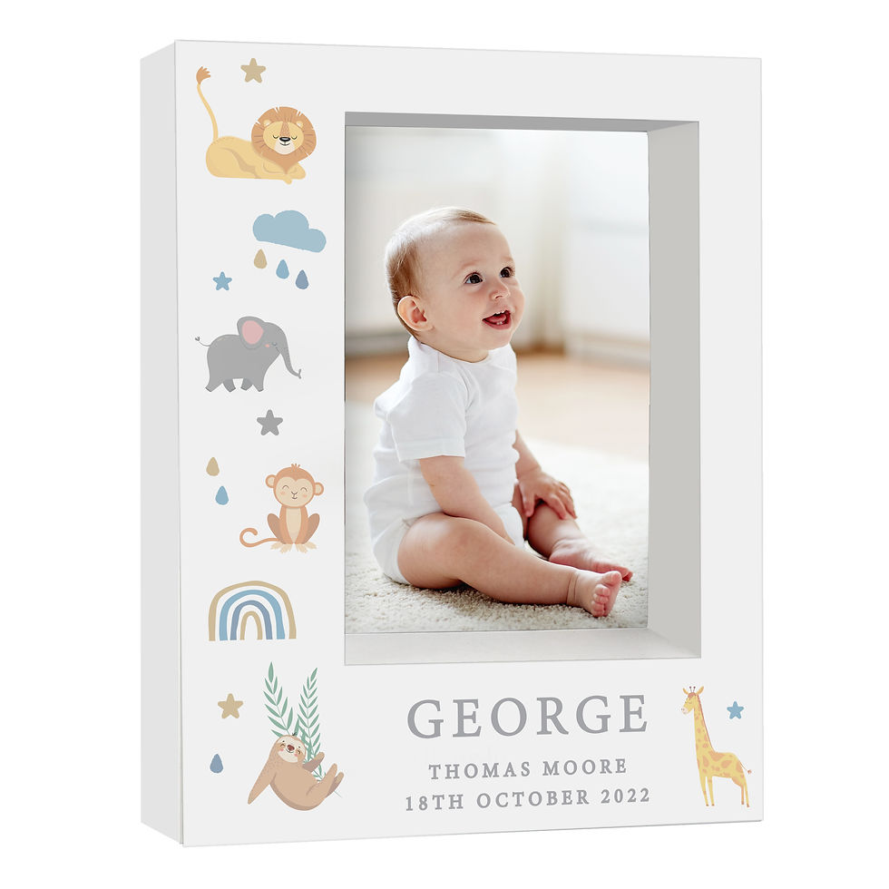 Thumbnail: Personalised Safari Animals 5x7 Box Photo Frame