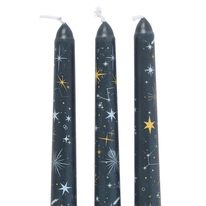 Thumbnail: Set of 3 Starry Night Taper Candles