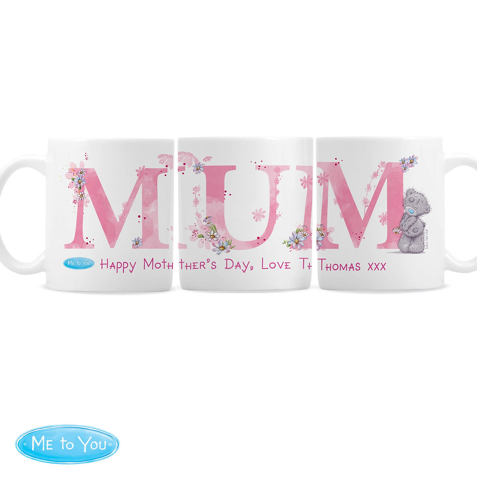 Personalise this beautiful Me to You Mum ceramic mug with a message over 1 line of up to 60 characters.