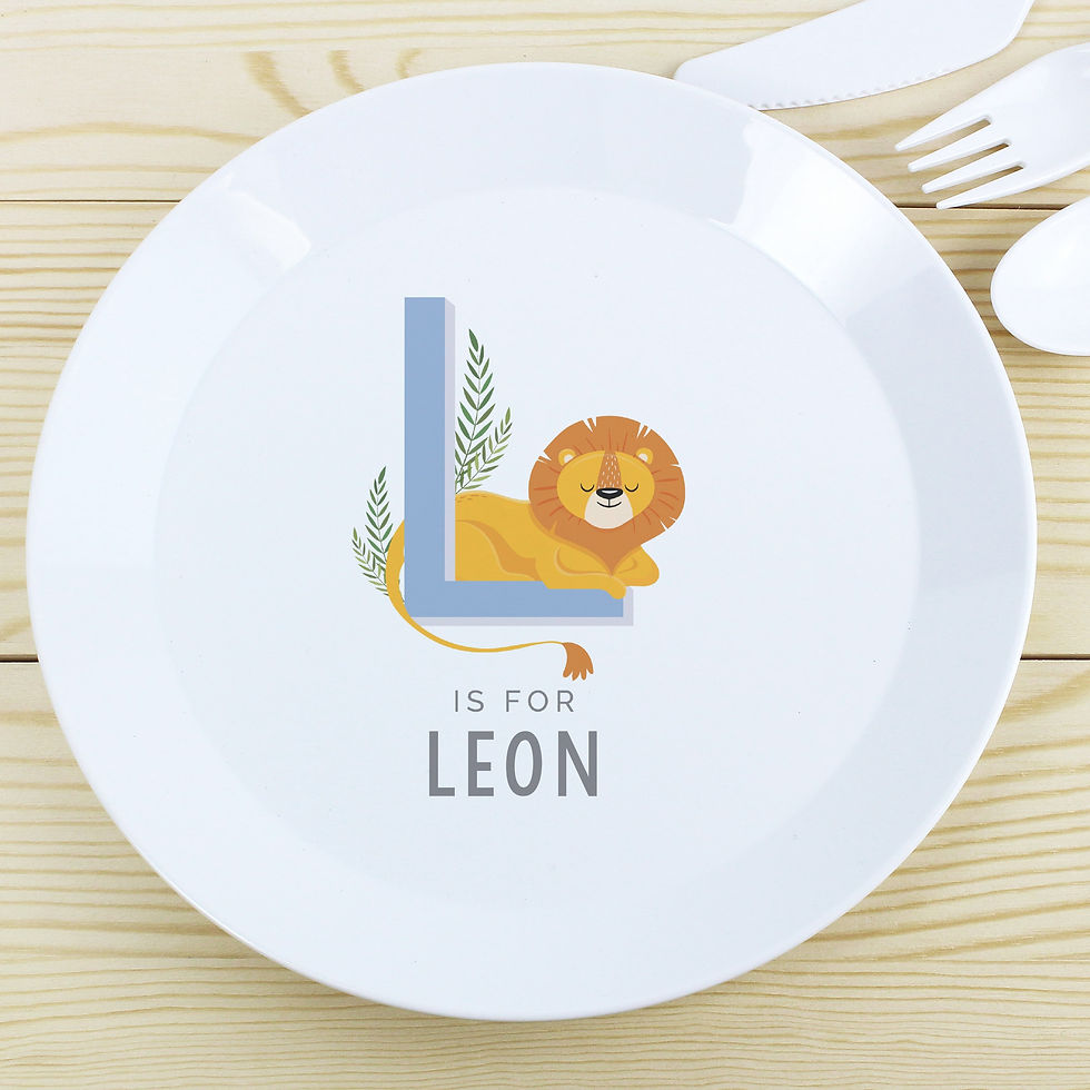 Thumbnail: Personalised Animal Alphabet Plastic Plate