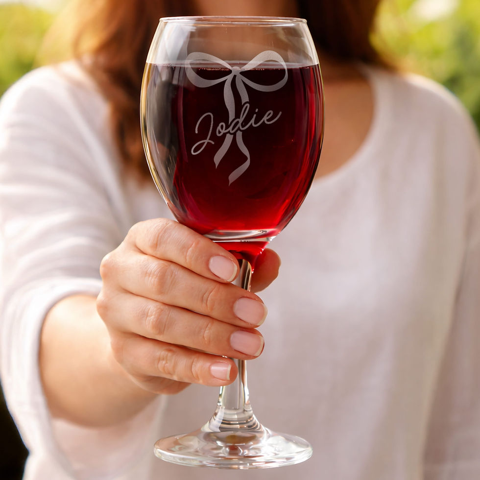 Thumbnail: Personalised Bow Wine Glass