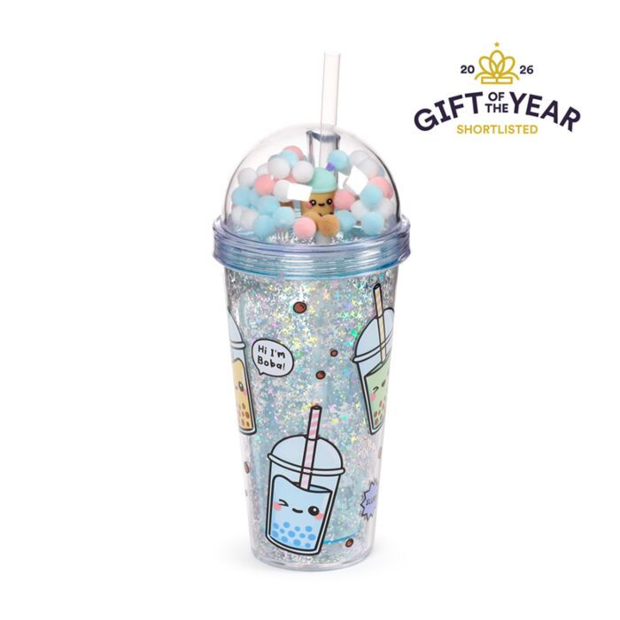 Double Walled Cup with Lid, Straw & Charms - Foodiemals Bubble Tea