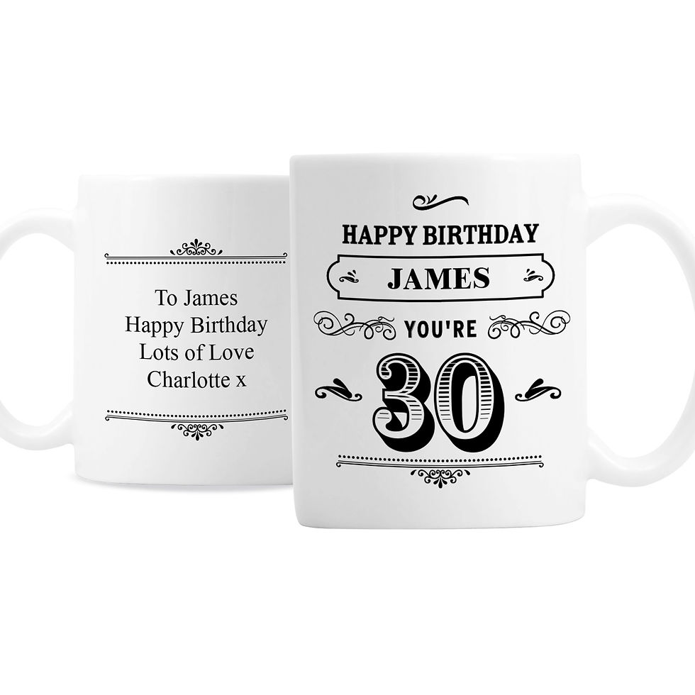 Thumbnail: Personalised Birthday Vintage Typography Mug