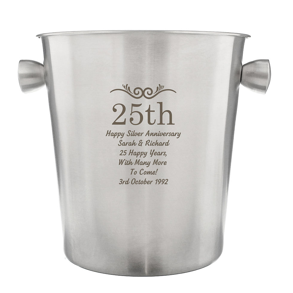 Thumbnail: Personalised Number Frame Stainless Steel Ice Bucket