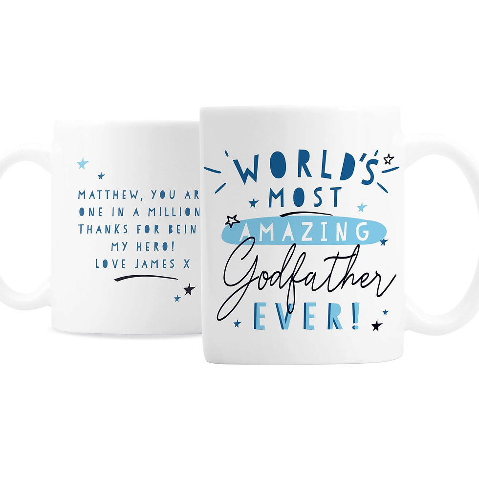 Thumbnail: Personalised World's Most Amazing Godfather Mug blue