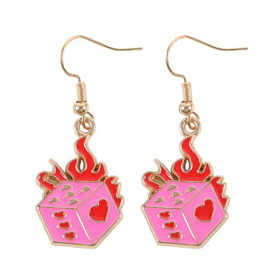 Thumbnail: Burning Dice Earrings