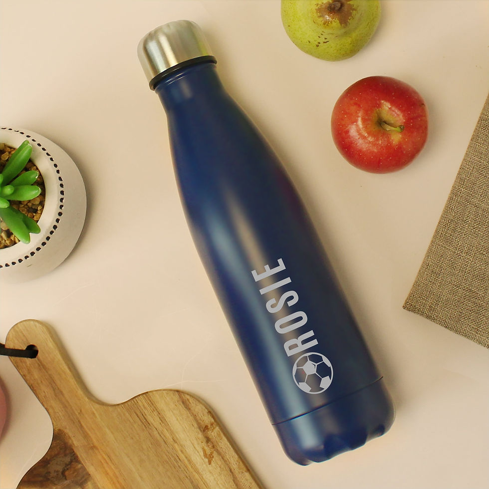Thumbnail: Personalised Football Metal Insulated Drinks Bottle