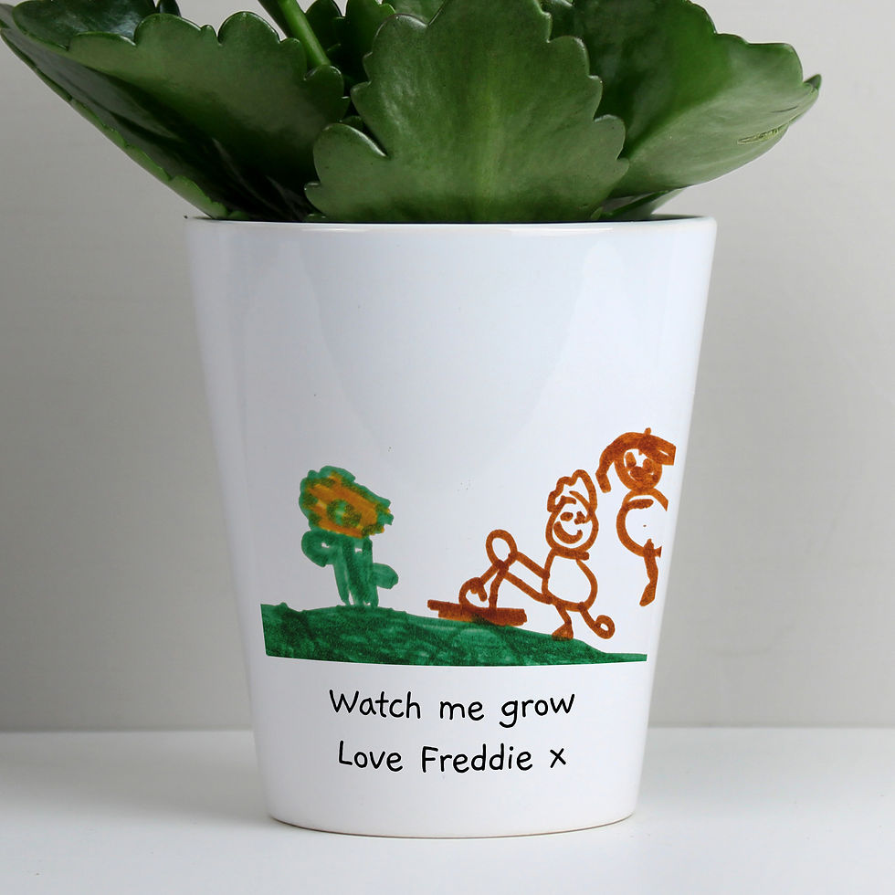Thumbnail: Let your child's creativity run wild with this fun ceramic plant pot  Personalise with your child's drawing & special message