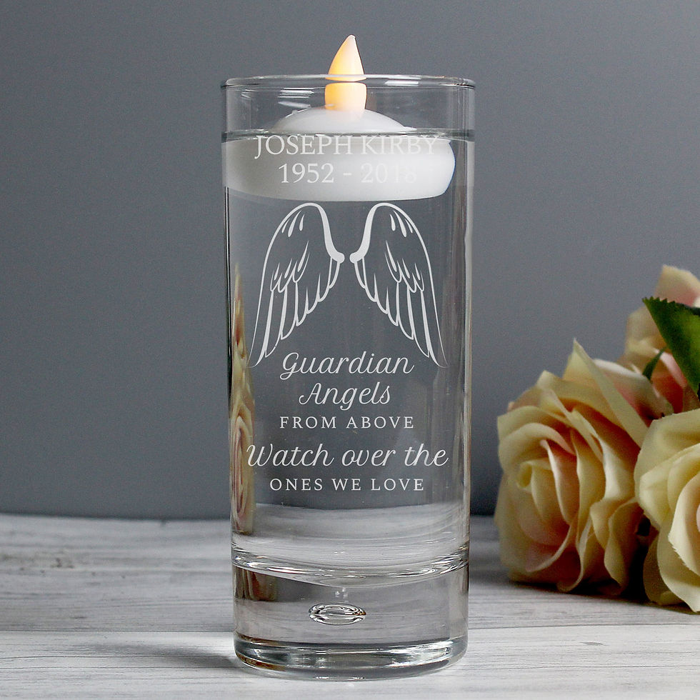 Personalised Guardian Angel Wings Floating Candle Holder