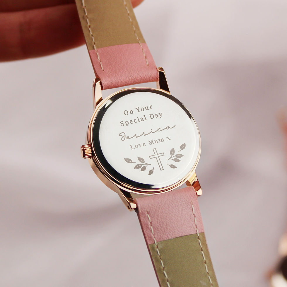 Thumbnail: Personalised Holy Communion / Christening Pink Watch