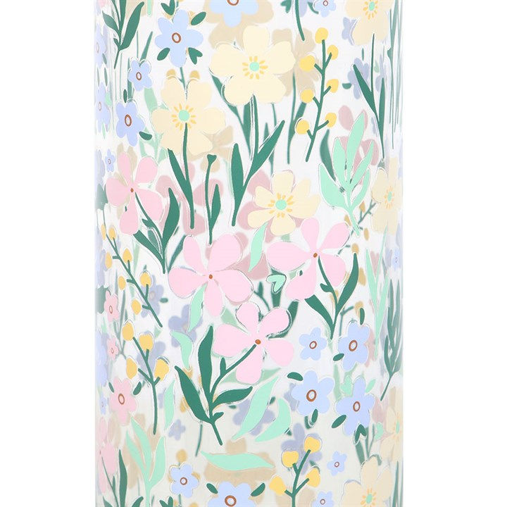 Thumbnail: Ditsy Floral Print Glass and Bamboo Water Bottle