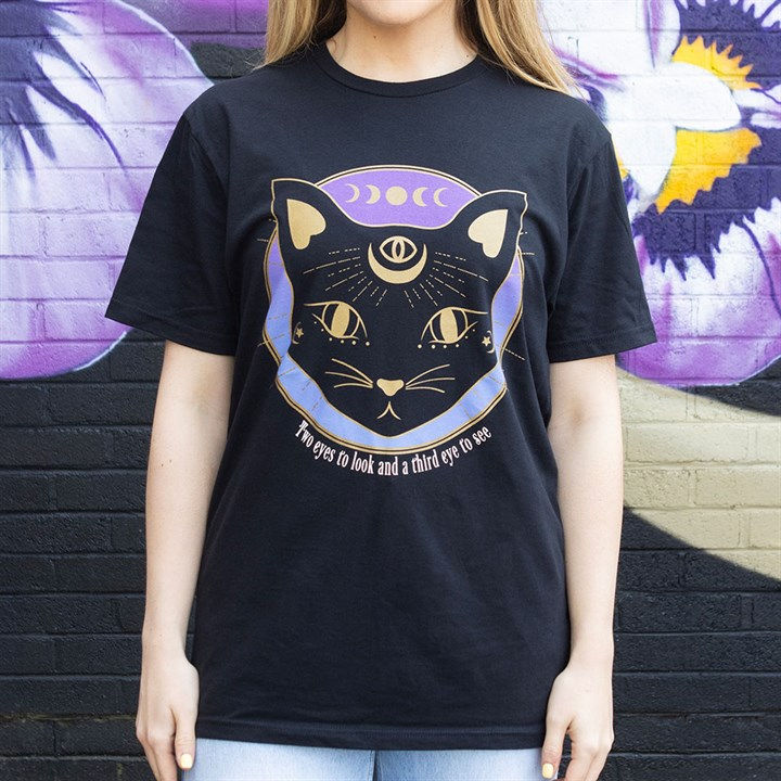 Thumbnail: Mystic Mog Black Cat Unisex T-shirt