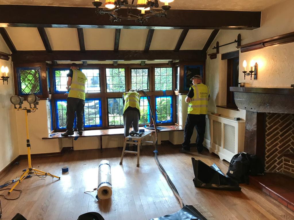 Sandblasting an oak staircase Sandblasting Company Ltd