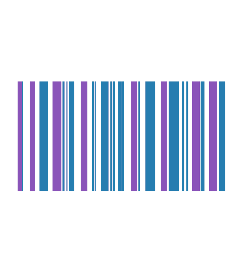 blue and purple barcode
