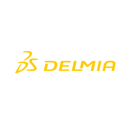 Delmia logo white background square