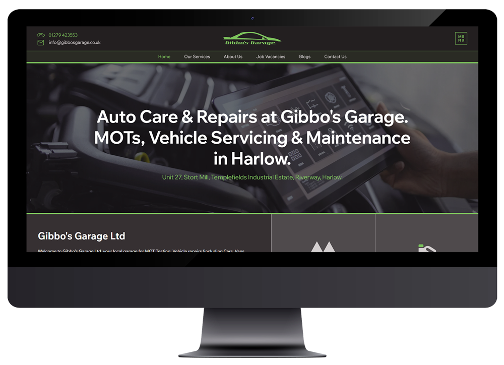 Gibbos Garage website