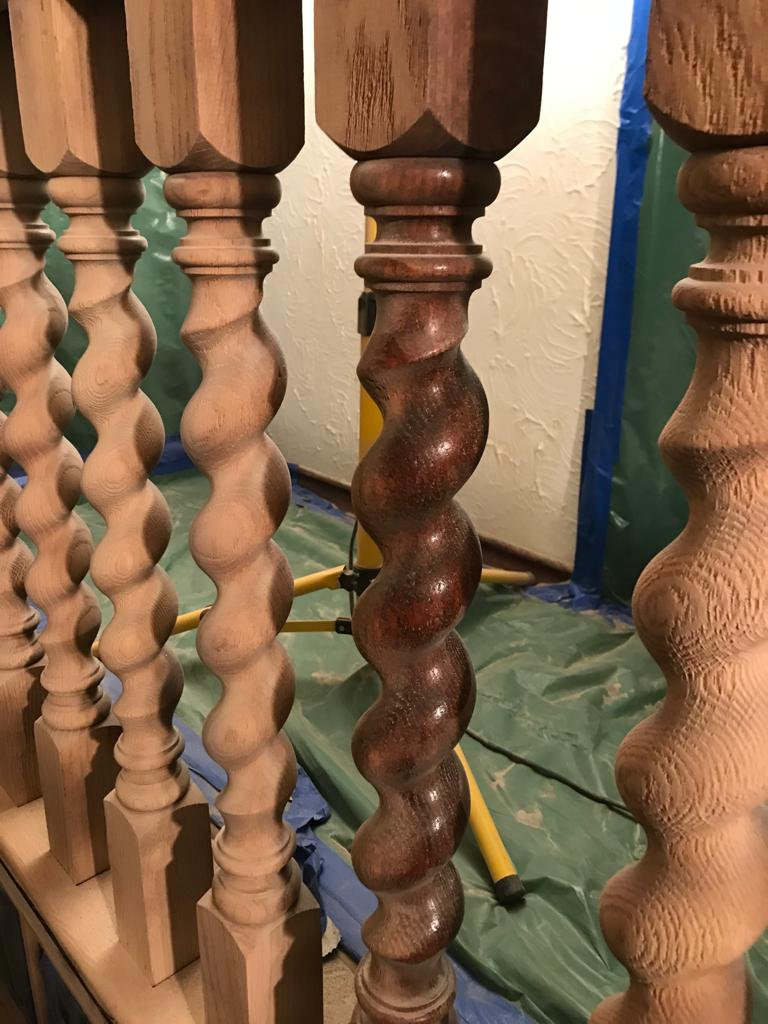 Sandblasting an oak staircase Sandblasting Company Ltd