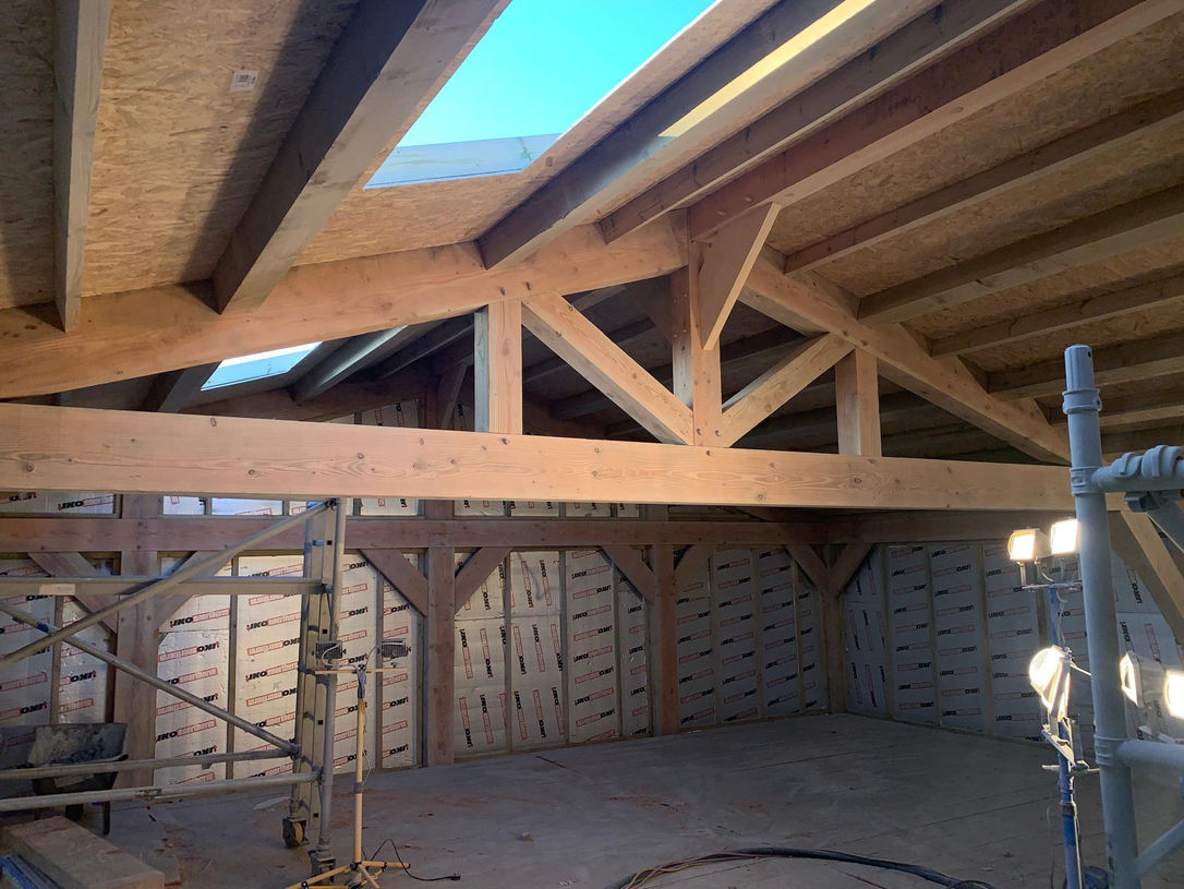 sandblasted timber frame