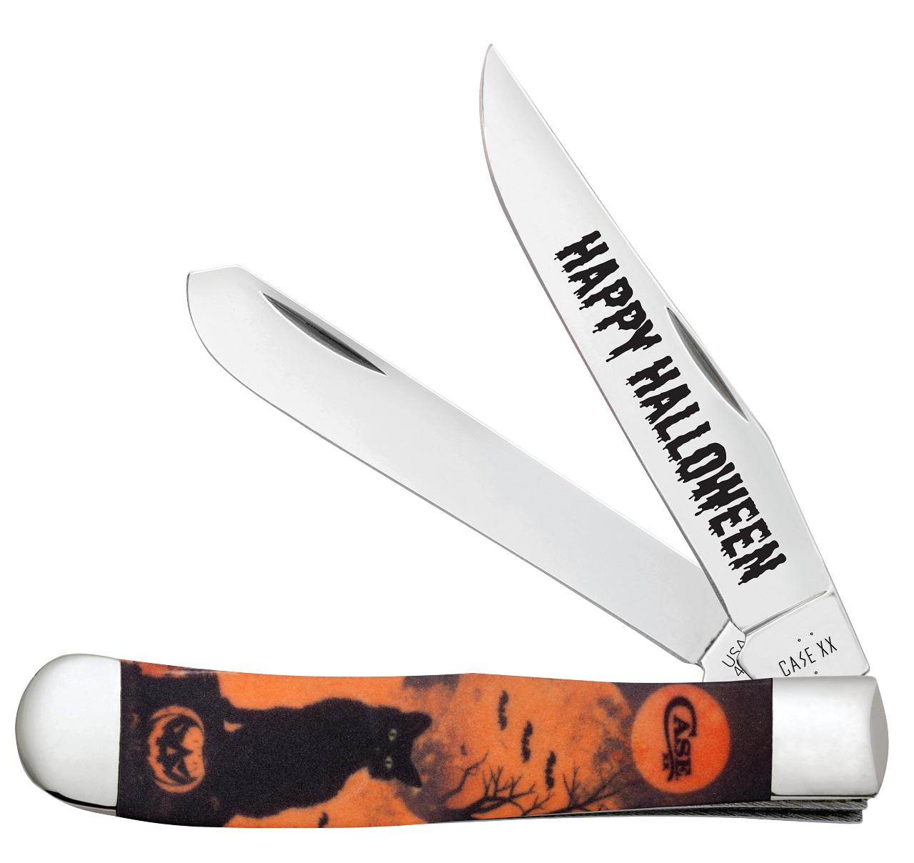 Trapper Orange Black Cat Halloween