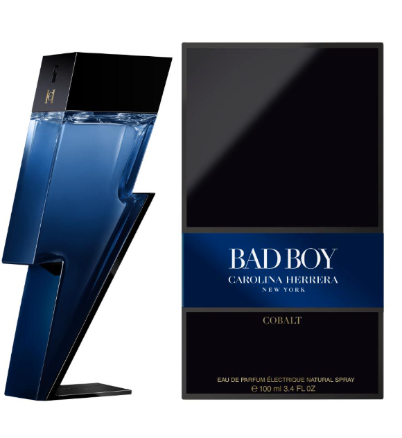 Carolina Herrera Bad Boy Cobalt bottle and box