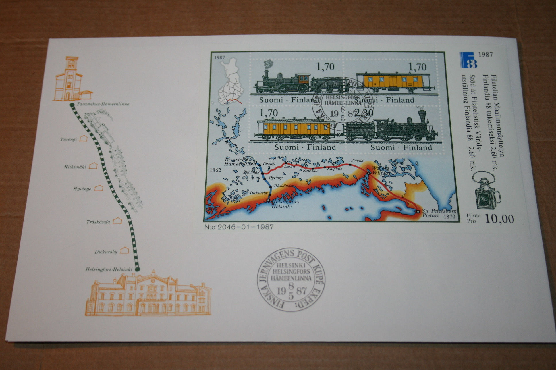 Suomi postimerkki FDC 1987