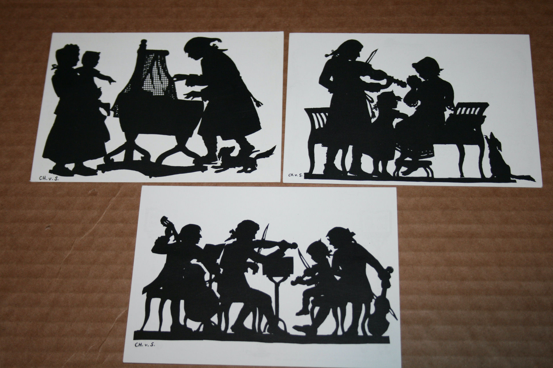 Mozart Christl v. Schwind siluetti taide postikortti