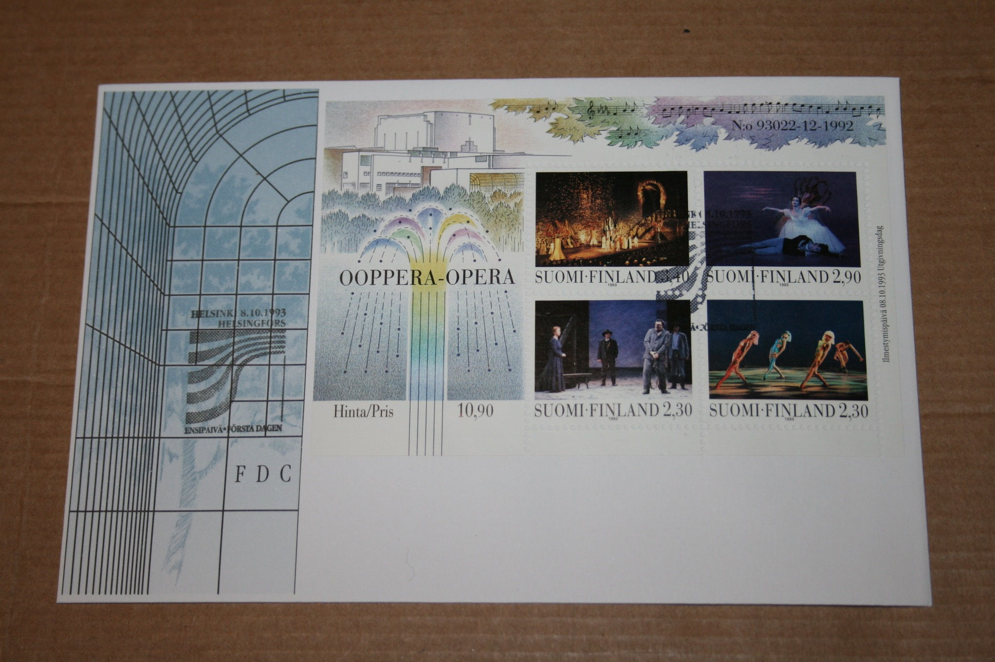 Suomi postimerkki FDC ooppera
