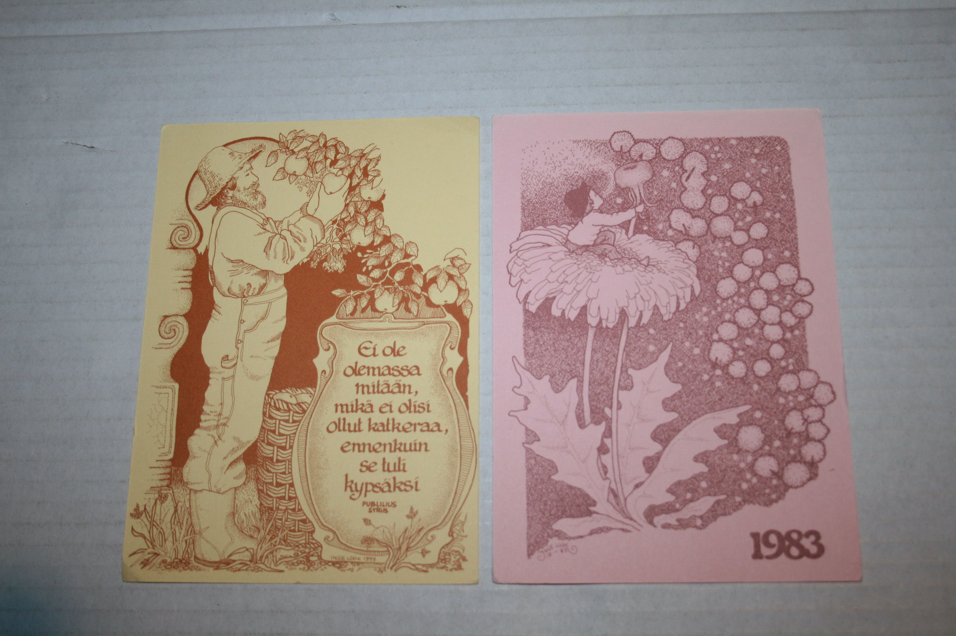 Inge Löök postikortti 2 kpl.