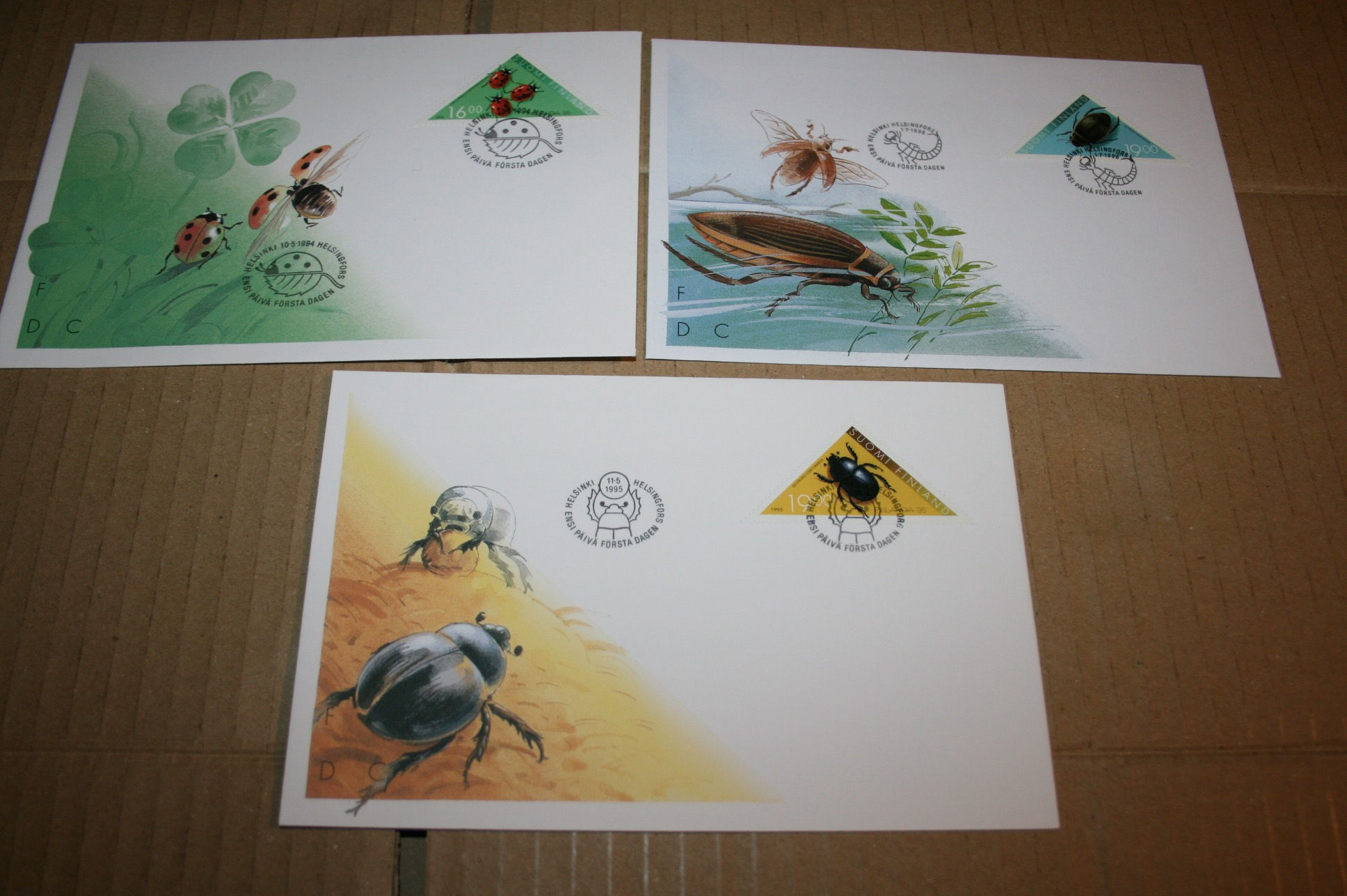 Suomi postimerkki ensipäiväkuoret LAPE 1250, 1292, 1346