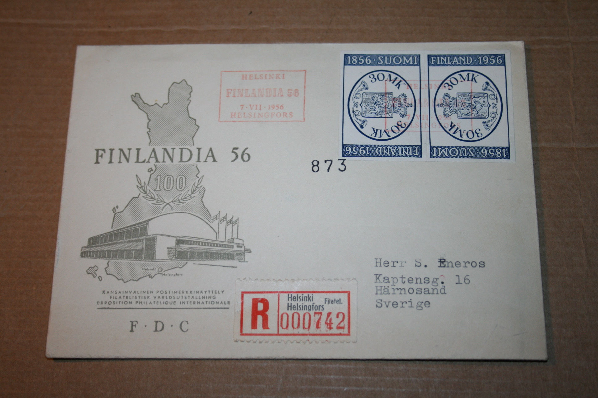 Suomi postimerkki FDC 1956