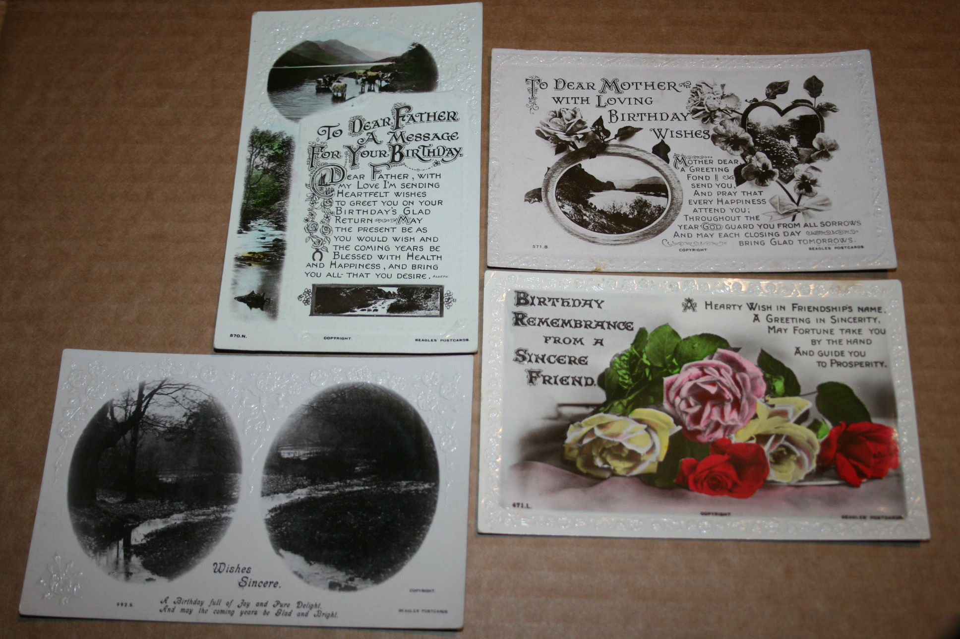 Iso-Britannia Englanti syntymäpäivä kohopaino postikortti