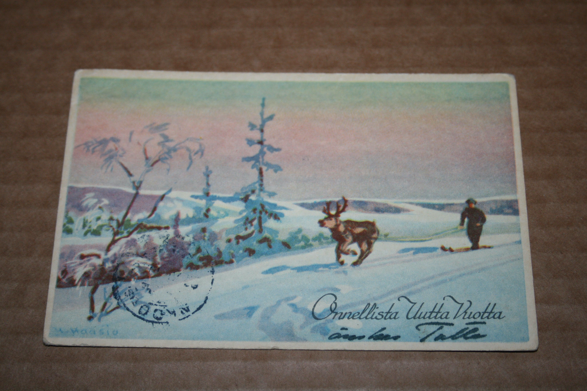 Urpo Maasio Lappi uusi vuosi postikortti