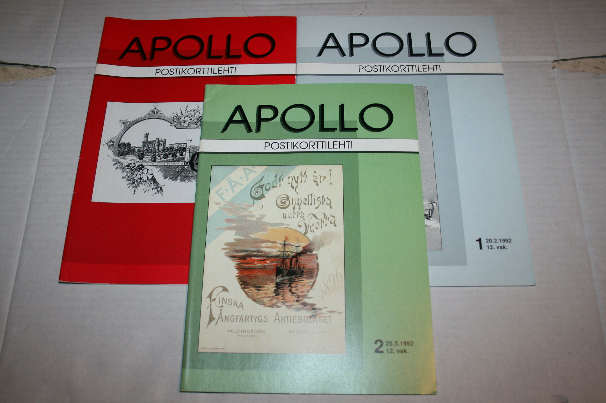Apollo postimerkkilehti 1992, 3 kpl.
