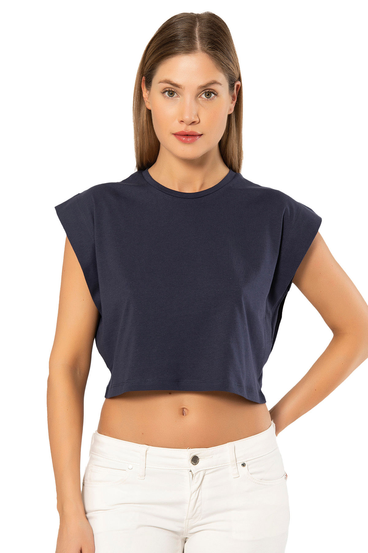 Crop Top, Navy Blue
