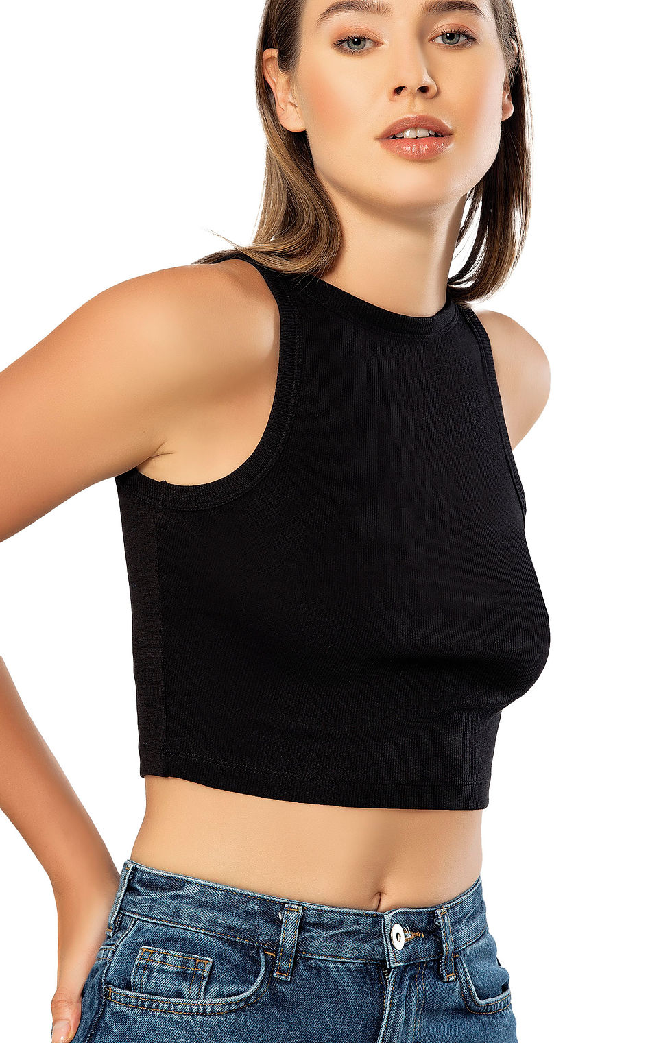 Thumbnail: Ribbed Crop, Black
