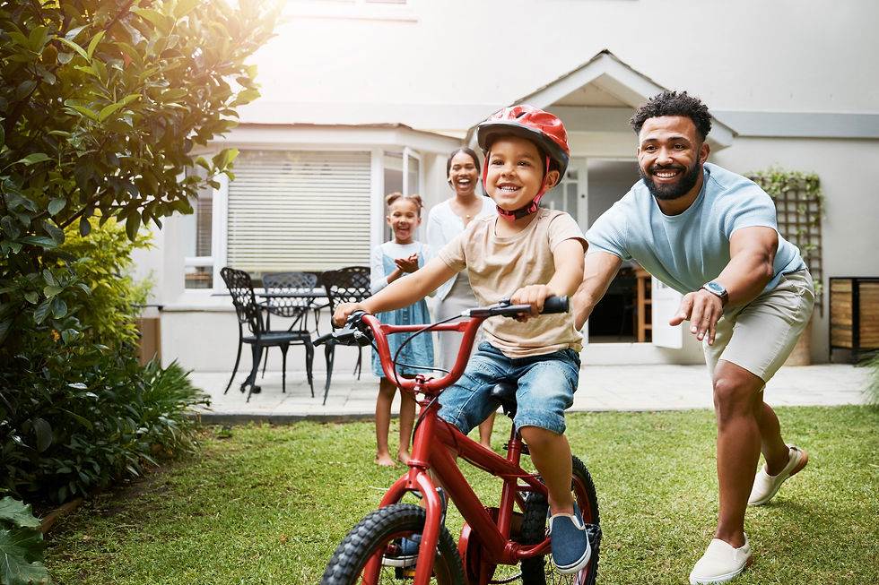 Happy family enjoys tax refund
