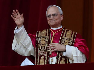 Pope Leo greeting people