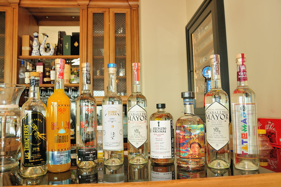 Lineup of artisanal Mexican spirits and craft beverages imported by Passport Destilados, including mezcal, sotol, tequila, bacanora, and specialty blends.