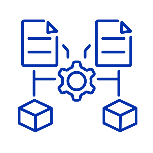 Icon representing automated AI/ML data processing workflow
