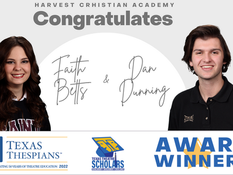 Two Harvest Christian Theatre Students Earn Texas Theatre Scholars Award