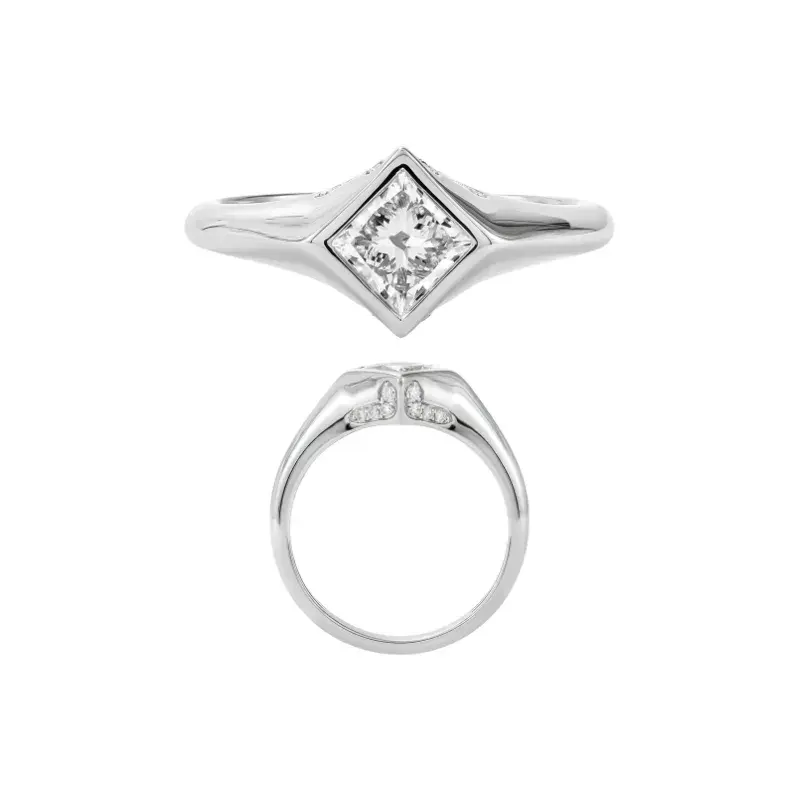 טבעת סוליטר | בשיבוץ אבן מרכזית פרינסס | 1.13 CT