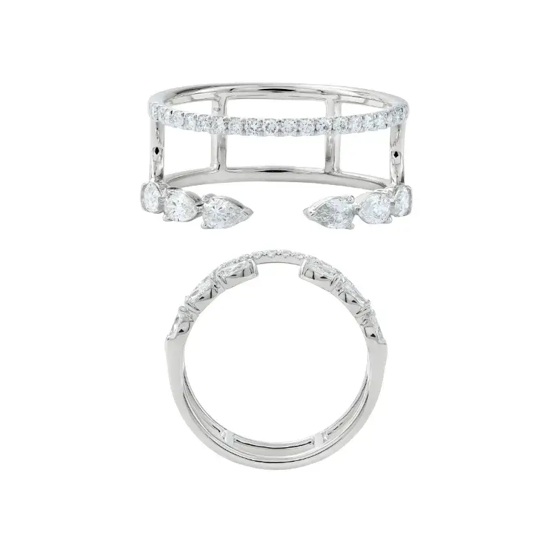 טבעת מעוצבת | בשיבוץ אבן טיפה | 0.6 CT