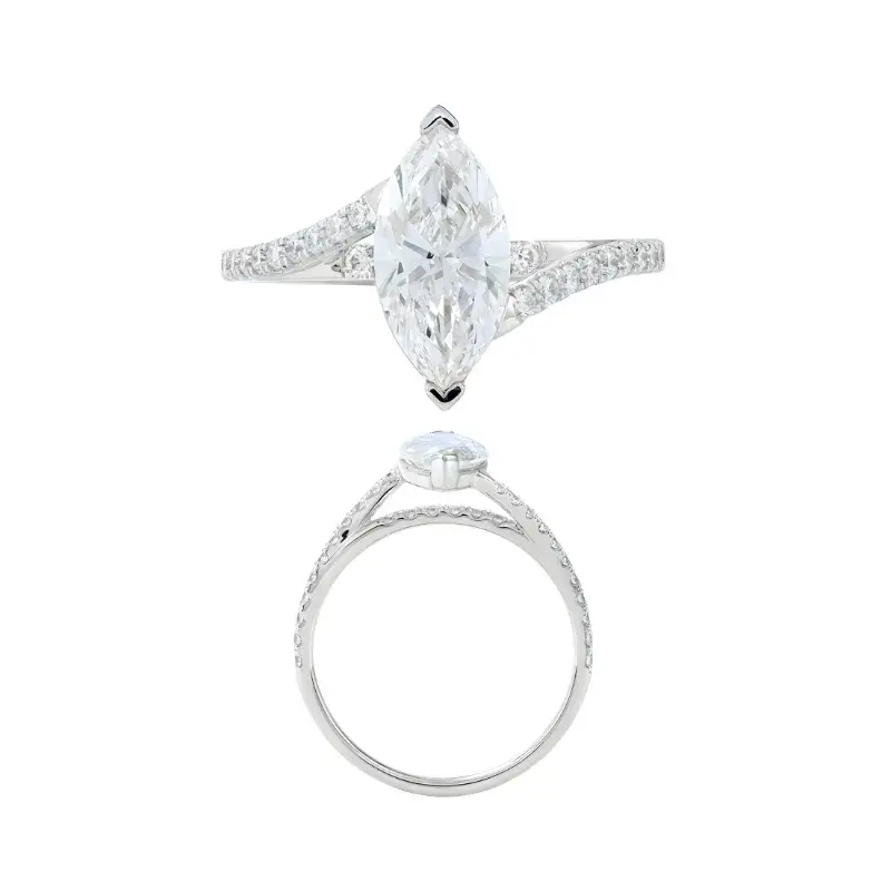 טבעת סוליטר | בשיבוץ אבן מרקיזה | 1.8 CT
