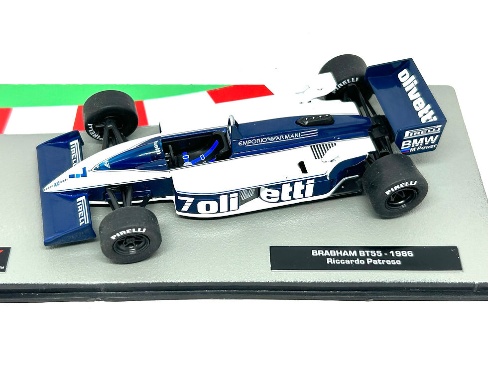 1:43 Scale Model of Riccardo Patrese Brabham BT55 Formula One Car from 1986