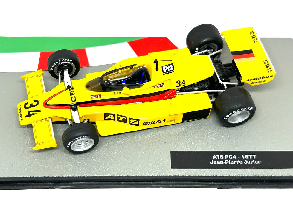 1:43 Scale Model of Jean-Pierre Jarier ATS PC4 Formula One Car from 1977