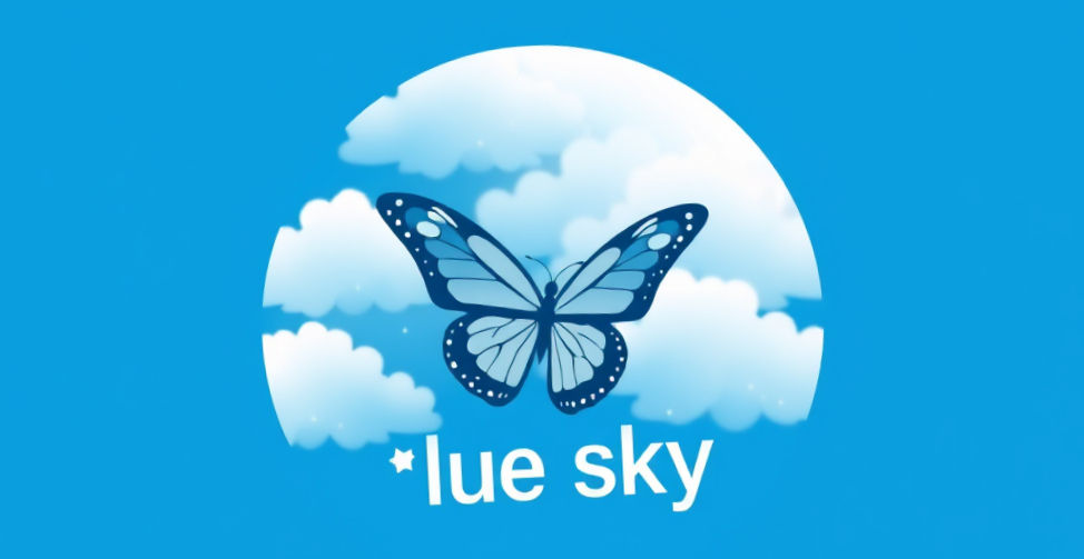 Blue Butterfly represents the Blue sky Social Media