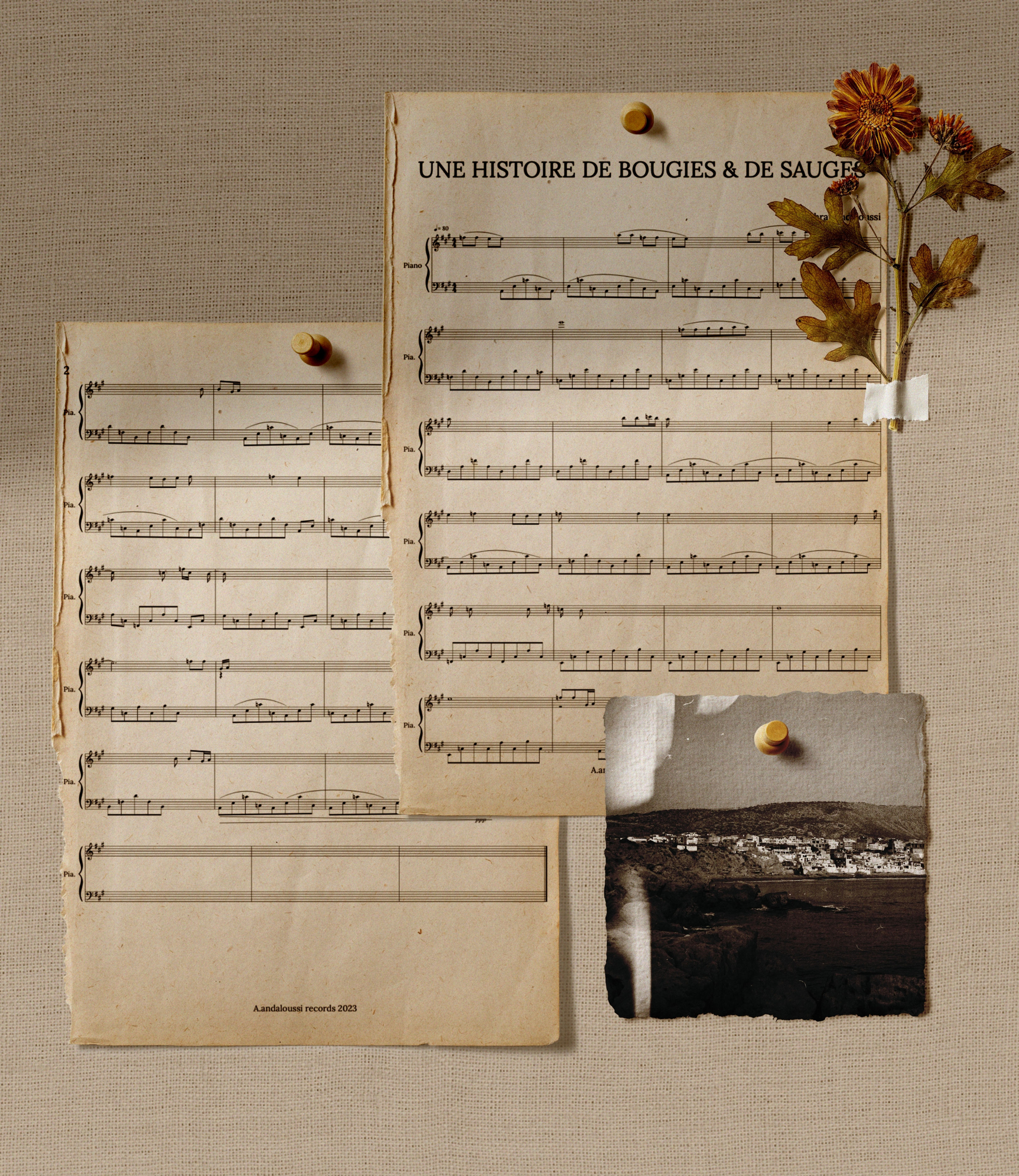 Une histoire de bougies & de sauges ( sheet music for piano )